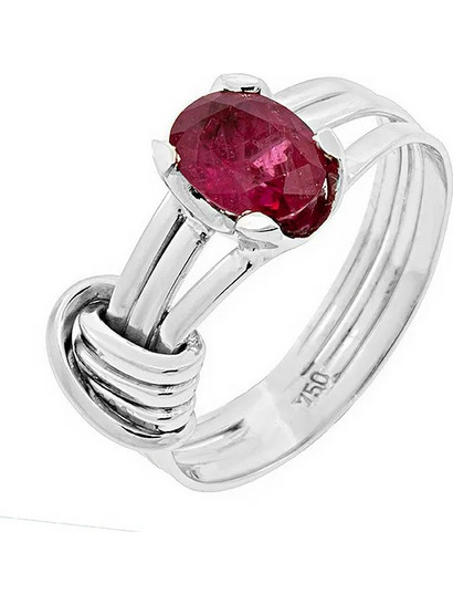Million Diamonds Γυναικείο Δαχτυλίδι Ροζέτα από Λευκόχρυσο 18K με Ρουμπίνι RL6272RU