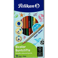 Pelikan Bicolor Duo Ξυλομπογιές Σετ 12τμχ
