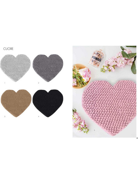 Πατάκι μπάνιου (65Χ65) CUORE 1 SILVER, MAKIS TSELIOS