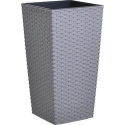 Inart Eco Κασπώ Πλαστικό Γκρι 24x24x47cm