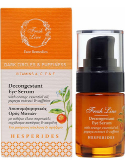 Fresh Line Hesperides Eye Contour Αντιγηραντικό Serum Ματιών για Μαύρους Κύκλους με Βιταμίνη C Βιταμίνη E & Ρετινόλη 15ml