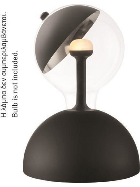 Eurolamp 147-81895 Πορτατίφ Ε27 Διαφανές Μαύρο Φ17xΥ9.5cm