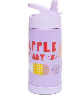 Petit Monkey Apple Of My Eye Παιδικό Μπουκάλι Ανοξείδωτο BPA Free με Καλαμάκι Λιλά 350ml