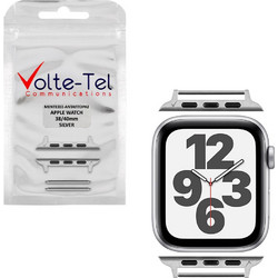 VOLTE-TEL ΜΕΝΤΕΣΕΣ-ΑΝΤΑΠΤΟΡΑΣ ΓΙΑ APPLE WATCH 38/40/41/42mm/WATCH 2/WATCH 3 22mm SILVER