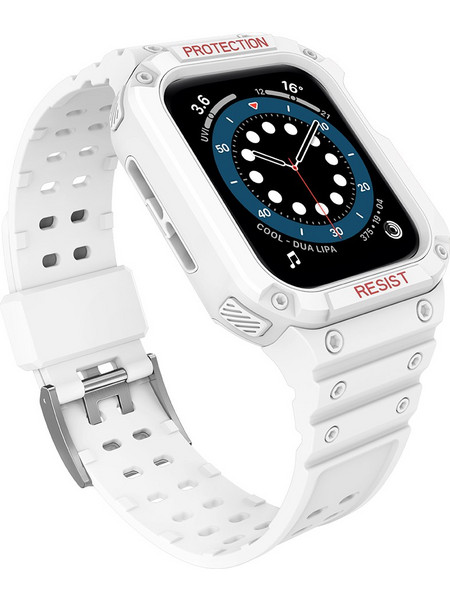 Hurtel Armored Θήκη & Λουράκι Σιλικόνης White (Apple Watch 42 / 44 / 45mm)