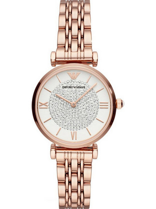 Emporio Armani Γυναικείο Ρολόι με Ροζ Χρυσό Μεταλλικό Μπρασελέ AR11244
