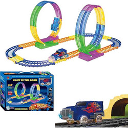 ToyMarkt Αυτοκινητόδρομος Με 2 Λουπ που Λάμπει Στο Σκοτάδι 88702