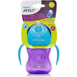 Philips Avent Κύπελλο με Καλαμάκι Μπλε Μωβ 200ml