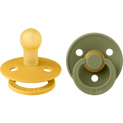BiBS Colour Πιπίλες Καουτσούκ 0m+ Honey Bee Olive 2τμχ