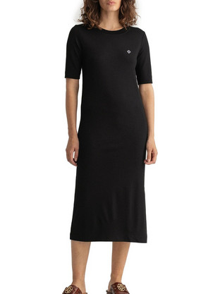 Gant Midi Καλοκαιρινό Καθημερινό Φόρεμα Μαύρο 4204381-005