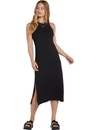 Volcom Stonelight Midi Καλοκαιρινό Καθημερινό Φόρεμα Μαύρο B1312211-BLK
