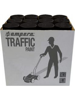 Ampere Traffic Paint Σπρέι Βαφής Μαύρο 12x650ml