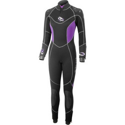 Aropec Super-Stretchy & Semi-dry Black/Pink Γυναικεία Ολόσωμη Στολή Κατάδυσης Neoprene για Αυτόνομη Κατάδυση 5mm