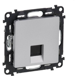 LEGRAND Valena Life Πρίζα δικτύου U/UTP 1XRJ45 CAT6 χωνευτή 753342 Αλουμίνιο