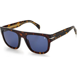 David Beckham DB7044/S 086/KU Ανδρικά Γυαλιά Ηλίου Τετράγωνα Κοκάλινα Καφέ με Μπλε Polarized Φακό
