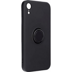 Vennus Silicone Ring Back Cover Black (iPhone XR)