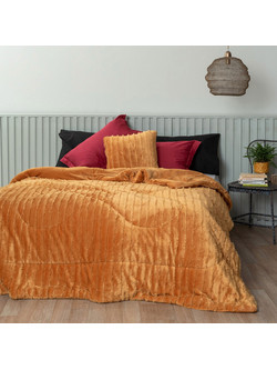 Palamaiki Κουβερτοπάπλωμα Μονό 160x240 Jacquard Flannel Gwen Gold