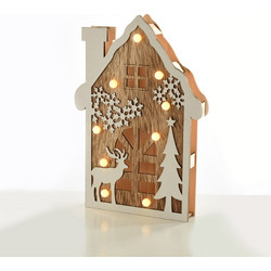Χριστουγεννιάτικο Σπιτάκι Με Led Aca Polywood House X0591106