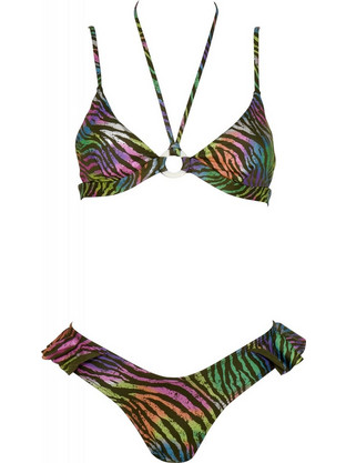 Gsecret Bikini Set Τριγωνάκι Animal Print Πράσινο WX381-18657