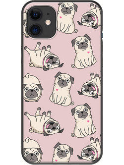 Θήκη Pug Lover iPhone 11 Black TPU (Μαύρη Σιλικόνη)