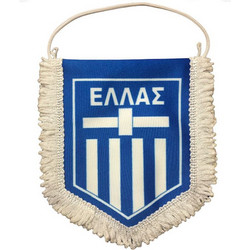 Λάβαρο Mini σατέν με κρόσσια ΕΛΛΑΣ 14x12cm
