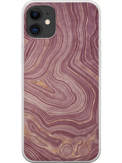 Θήκη Agate Stone - Pink iPhone 11 Flexible TPU (Διάφανη Σιλικόνη)