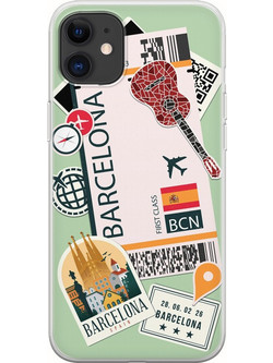 Θήκη Ticket To Barcelona iPhone 11 Flexible TPU (Διάφανη Σιλικόνη)