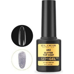 Elixir Semigel 682 Top Coat Glitter Ημιμόνιμο Βερνίκι Νυχιών 5ml