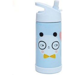 Petit Monkey Panda Love Παιδικό Μπουκάλι Πλαστικό BPA Free με Καλαμάκι Μπλε 350ml