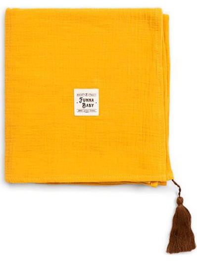 Funna Baby Κουβέρτα Αγκαλιάς Bamboo 80x80 Mustard