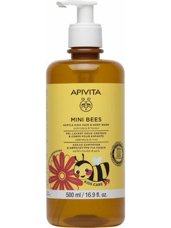 Apivita Mini Bees Calendula & Honey Gentle Kids Hair Παιδικό Φυτικό Σαμπουάν & Αφρόλουτρο 500ml