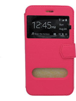 Θήκη flip με Call Display και STAND για UNIVERSAL 5.3" 5.8" - ροζ