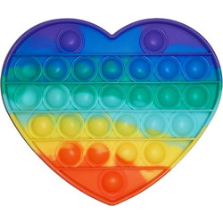 XD32348 Anti Stress Fidget Bubble Pop Αγχολυτικό Παιχνίδι Καρδιά RAINBOW