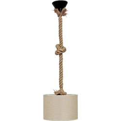 Heronia Lighting HK-02 Κρεμαστό Φωτιστικό Οροφής με Σχοινί Μονόφωτο E27 Μπεζ Φ20cm 14-0178