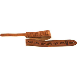 Ovation Premium Leather Strap - Multi-Soundhole Design, Wet Sand
