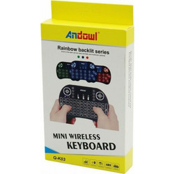 Andowl Q-K03 Black Ασύρματο Πληκτρολόγιο με TouchPad