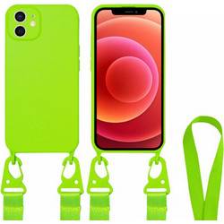 ΘΗΚΗ IPHONE 11 6.1" CROSSBODY SILICONE ΜΕ STRAP ΚΑΙ CAMERA GUARD ΝΕΟΝ ΠΡΑΣΙΝΟ