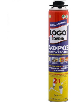 LOGO Αφρός Πολυουρεθάνης Economy Συγκολλητικός 750ml 2 σε 1 (Χεριού - Πιστολιού)