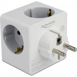 Πρίζα DeLock PowerCube Ασφαλείας (11496) 3 Θέσεων με 3 USB Χωρίς Καλώδιο - Λευκό 11496