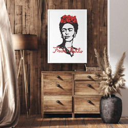 ΑΦΙΣΑ WALL-DESIGN FRIDA KALHO 49511 (PVC/PLEXIGLASS ΑΣΠΡΗ ΚΟΡΝΙΖΑ) 30x40cm