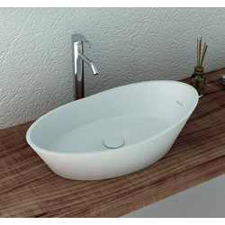 Inter Ceramic iStone Επικαθήμενος Νιπτήρας Μπάνιου Οβάλ 68x38cm Λευκός 683W