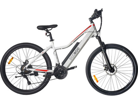 EGOBOO Τ7 Γυναικείο Ηλεκτρικό Ποδήλατο Trekking 27.5" 250W με 21 Ταχύτητες και Δισκόφρενα Λευκό