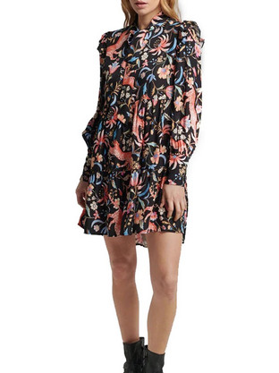 Superdry D2 Studios Cupro Peplum Mini Φόρεμα Floral W8011165A-7YV