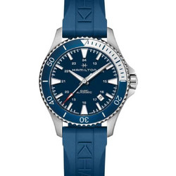 Hamilton Khaki Navy Ανδρικό Ρολόι Αυτόματο με Μπλε Καουτσούκ Λουράκι H82345341