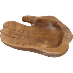 Artekko Μπωλ ξύλινο TEAK με μορφή χεριού 33x33x7cm SA80210