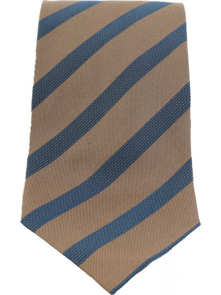 ARMANI COLLEZIONI ΓΡΑΒΑΤΑ 9CM ΡΙΓΕ ΜΠΛΕ-ΚΑΦΕ