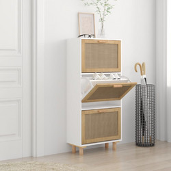 vidaXL Παπουτσοθήκη Ξύλινη Λευκή Μ52xΠ25xΥ115cm 345648