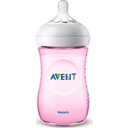 Philips Avent Natural SCF034/17 Πλαστικό Μπιμπερό με Θηλή Σιλικόνης κατά των Κολικών 1m+ 260ml