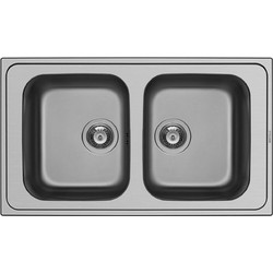 Pyramis Athena Extra Ένθετος Νεροχύτης Inox Αντιστρεφόμενος Σατινέ 86x50cm 107162401