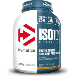 Dymatize ISO100 Hydrolyzed Choco Peanut Πρωτεΐνη Ορού Γάλακτος Γράμμωσης Χωρίς Λακτόζη 2.2kg